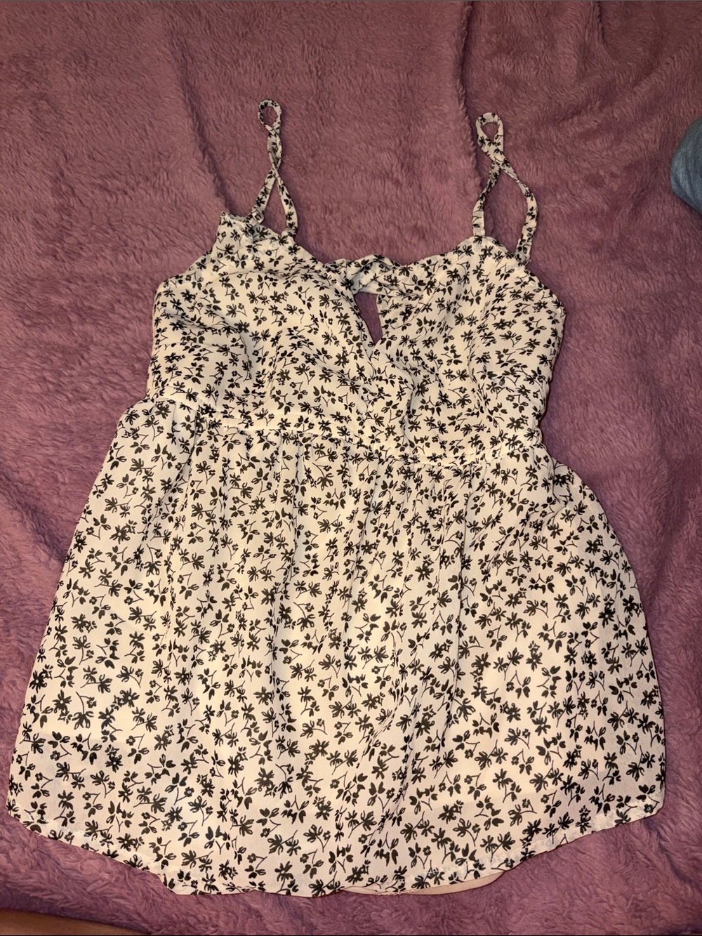 White Floral Spaghetti Strap Sundress